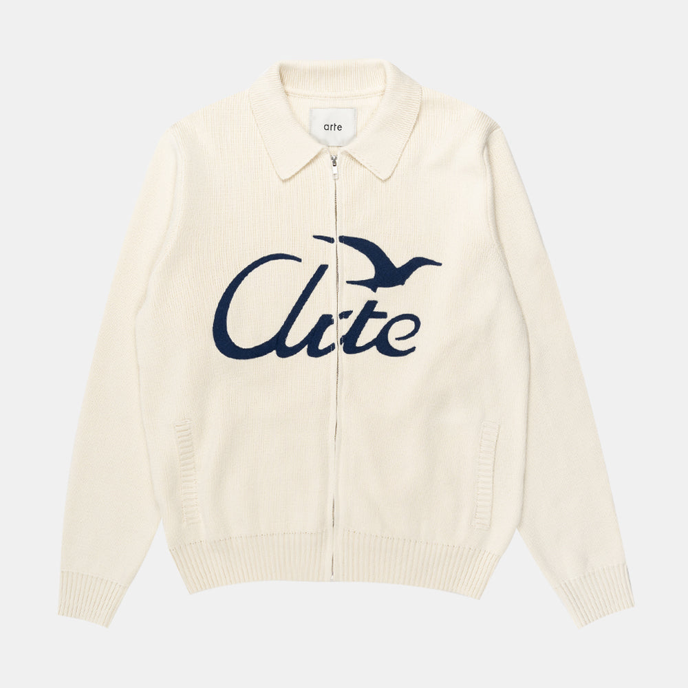 Arte Antwerp Cardigan Bird Logo Cream Ss25-044k-250