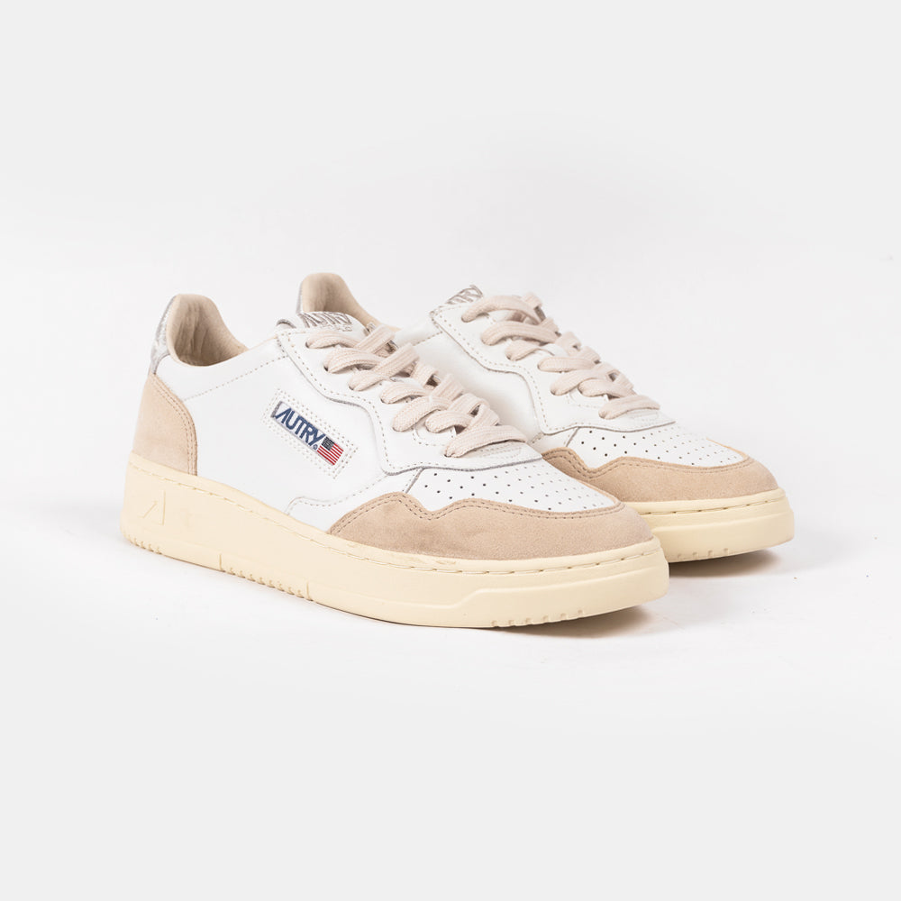 Autry Medalist Low Leat/Suede Wht/Silver Aulw-ls74