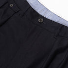 Beams+ 2 Pleats Tapered Flannel Pant Navy 3823-0113