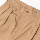 Beams+ 2 Pleats Trousers Twill Khaki 3823-0130