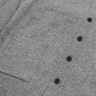 Beams+ Cardigan Elbow Patch 7g Grey 3815-0094