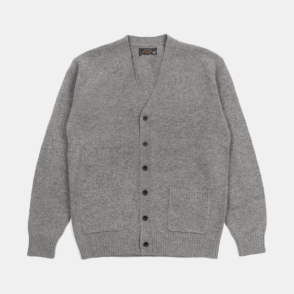 Beams+ Cardigan Elbow Patch 7g Grey 3815-0094