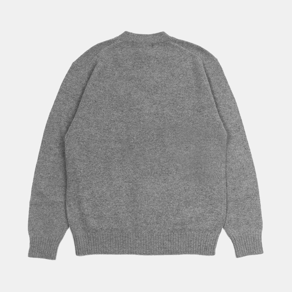 Beams+ Cardigan Elbow Patch 7g Grey 3815-0094