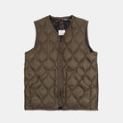 Taion Military Zip V-neck Down Vest Dark Olive Taion-001alszml-1