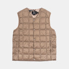 Taion V Neck Button Down Vest Khaki Taion-001